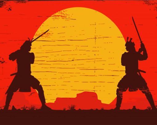 Aesthetic Silhouette Samurais Paint By Number