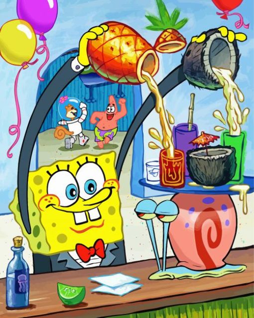 Spongebob And Gary Paint By Number