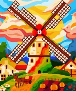 Aesthetic Windmill Paint By Number