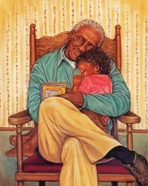 African American Grandpa Paint By Number