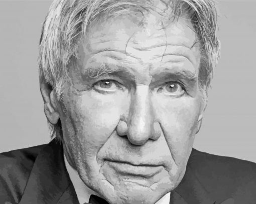 Black And White Harrison Ford Paint By Number