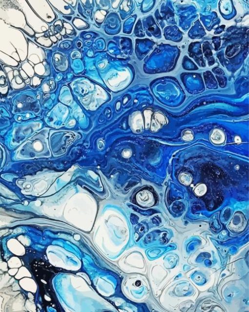 Aesthetic Blue Geode Art Paint By Number