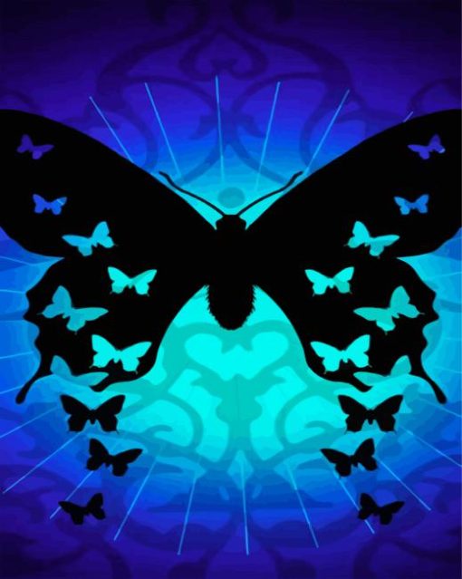 Butterflies Silhouette Paint By Number
