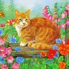 Cat And Flowers Paint By Number