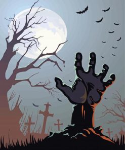 Cemetery Zombie Hand Paint By Number