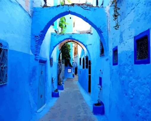 Chefchaouen Arch Streets Paint By Number