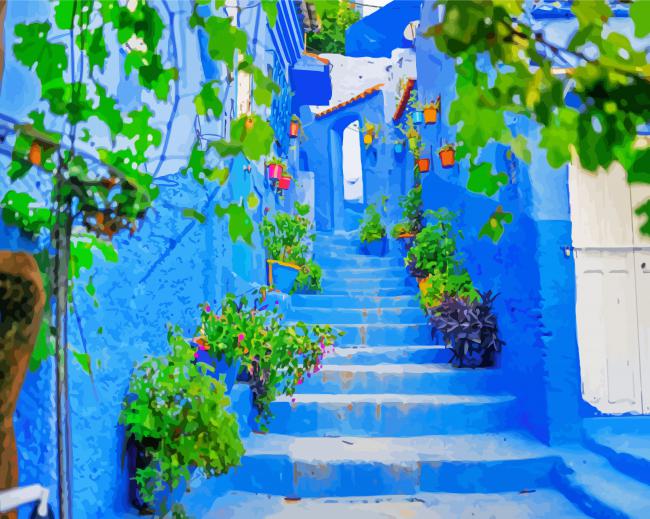 Chefchaouen Blue Streets Paint By Number