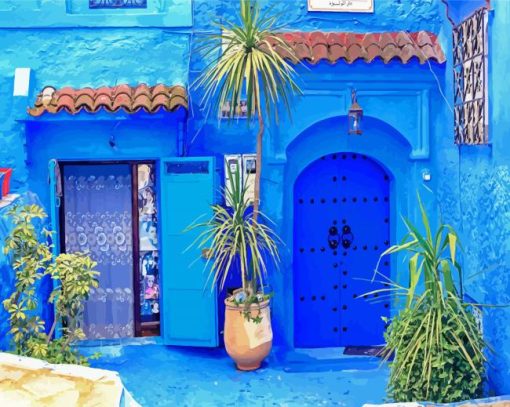Chefchaouen The blue Pearl Paint By Number