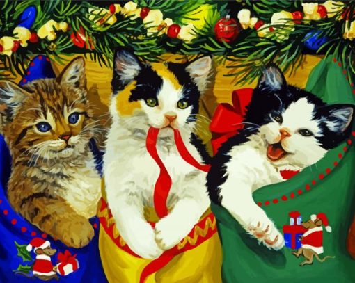 Christmas Cat Paint By Number