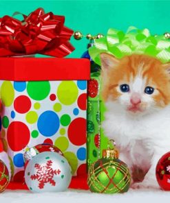 Christmas Kittens Paint By Numbe