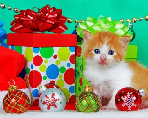 Christmas Kittens Paint By Numbe