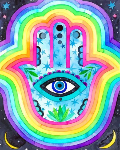 Colorful Hamsa Paint By Number
