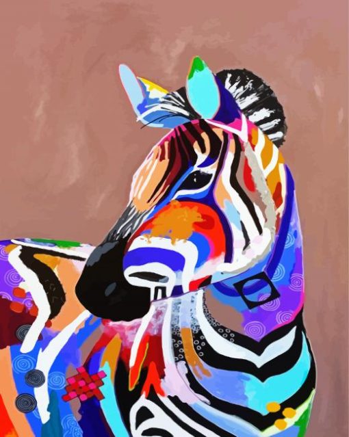 Colorful Zeebras Animal Paint By Number