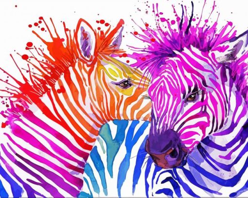 Colorful Zeebras Art Paint By Number
