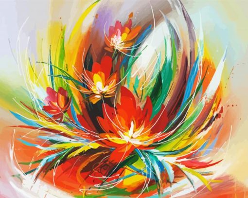 Colorful Abstract Flowers Paint By Number