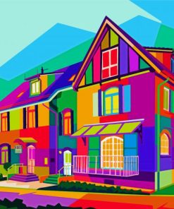 Colorful Pop Art House Paint By Number