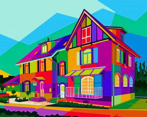 Colorful Pop Art House Paint By Number