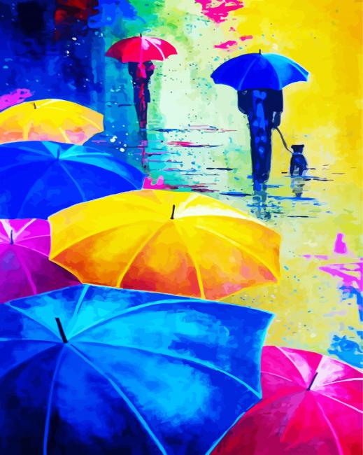Colorful Umbrella Paint By Number