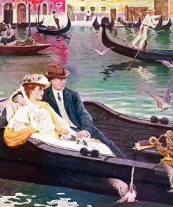 Couple In Gondola Paint By Numbe