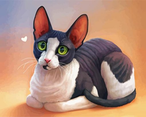 Cute Cat With Big Ears Paint By Numbe