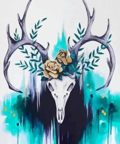 Floral Deer Skull Paint By Number