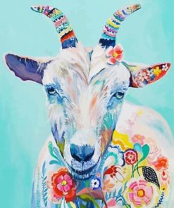 Floral Goat Paint By Number