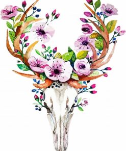 Deer Skull Floral Paint By Number