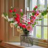Hollyhocks Glass Vase Paint By Numbe