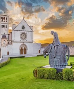 Basilica of San Francesco d'Assisi At Sunset Paint By Number