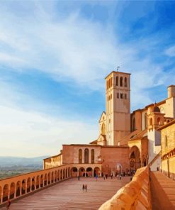 Italy Basilica of San Francesco d'Assisi At Sunset Paint By Number