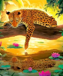 Leopard Water Reflection Paint By Number