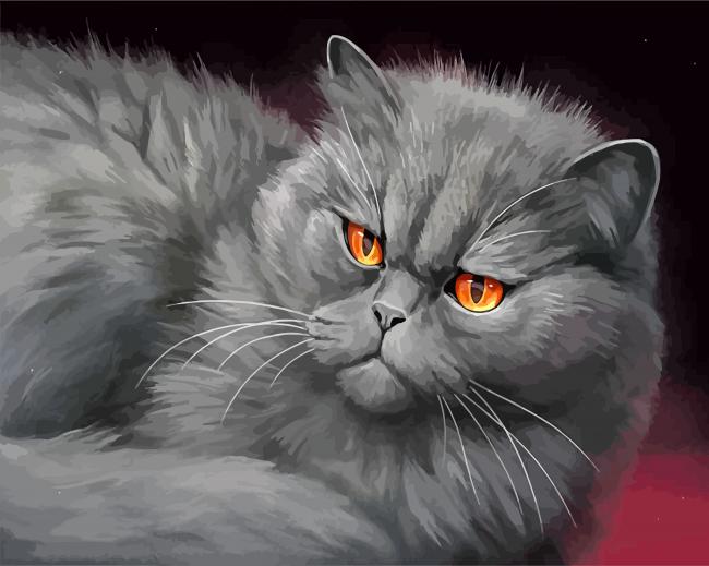 Grey Cat Paint By Number
