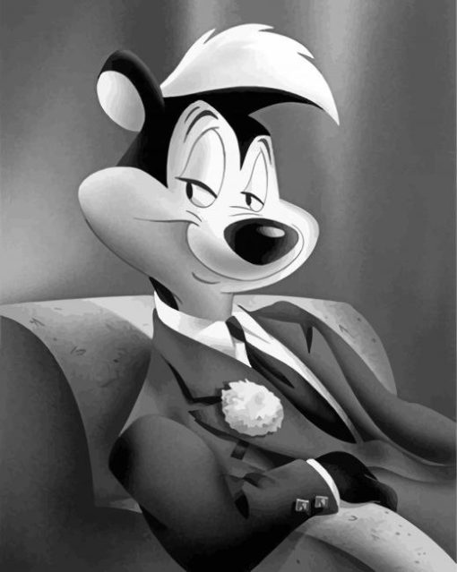 Pepe Le Pew Monochrome Paint By Number