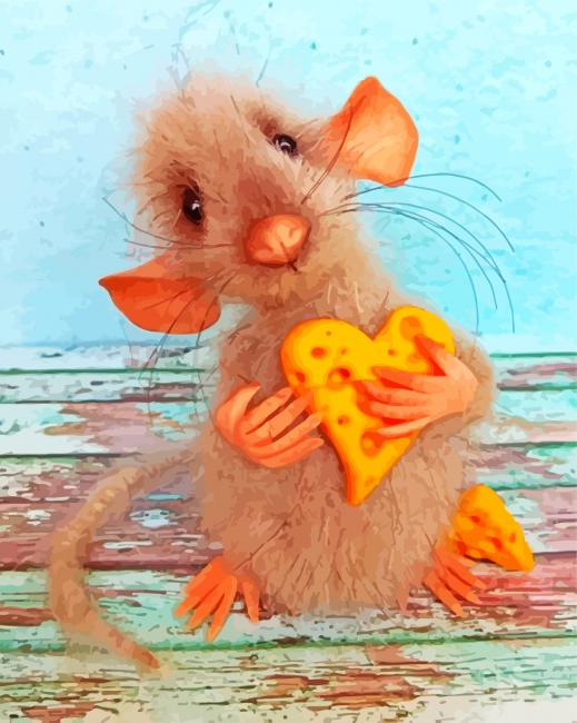 Mouse And Cheese Paint By Number