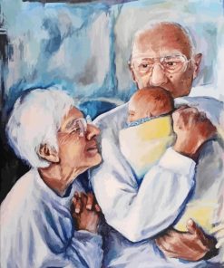 Newborn And Grandparents Paint By Number