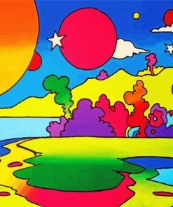 Colorful trippy landscape Paint By Number