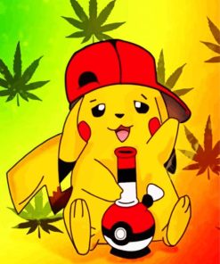 Pikachu Smoking Weed Paint By Number