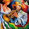 Trumpet Musician With Two Women Paint By Number