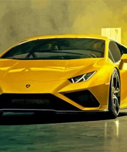 Yellow Lamborghini Huracan Paint By Number