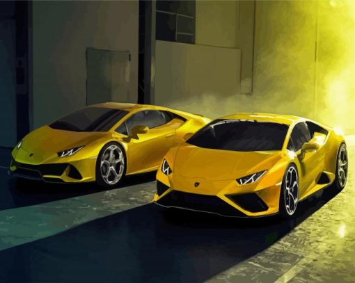 Yellow Lamborghini Huracan Cars Paint By Number