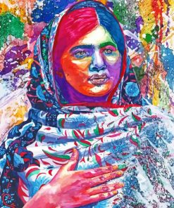 Abstract Malala Yousafzai Paint By Number