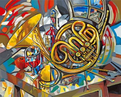 Abstract Tuba Art Paint By Number