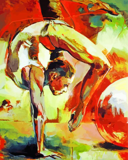 Abstract Ballerina Handstand Paint By Number