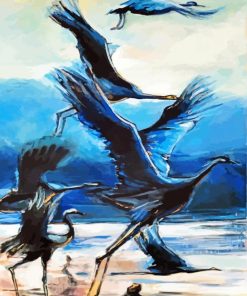 Abstract Crane Birds Art Paint By Number