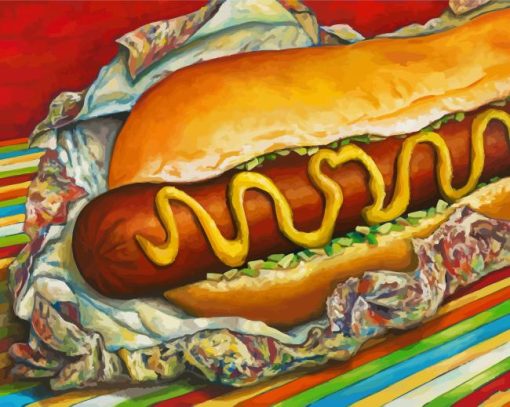 Abstract Hot Dog Food Paint By Number
