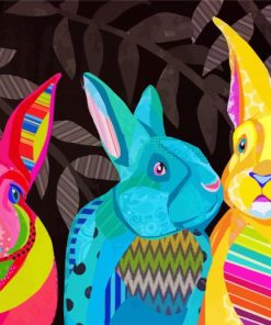 Abstract Rabbits Paint By Number