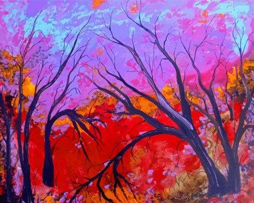 Abstract Trees Paint By Number