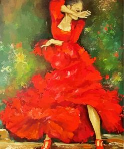Abstract Woman Dancing Flamenco Paint By Number