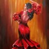 Abstract Woman Dancing With Red Dress Paint By Number