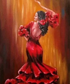 Abstract Woman Dancing With Red Dress Paint By Number